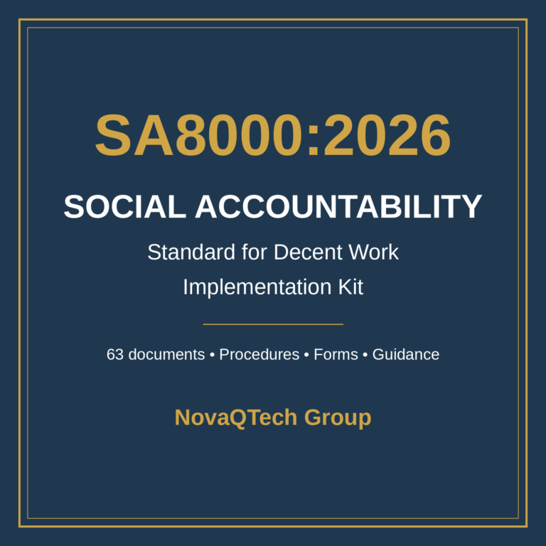 SA8000:2026 Social Accountability — Standard for Decent Work — Implementation Kit cover